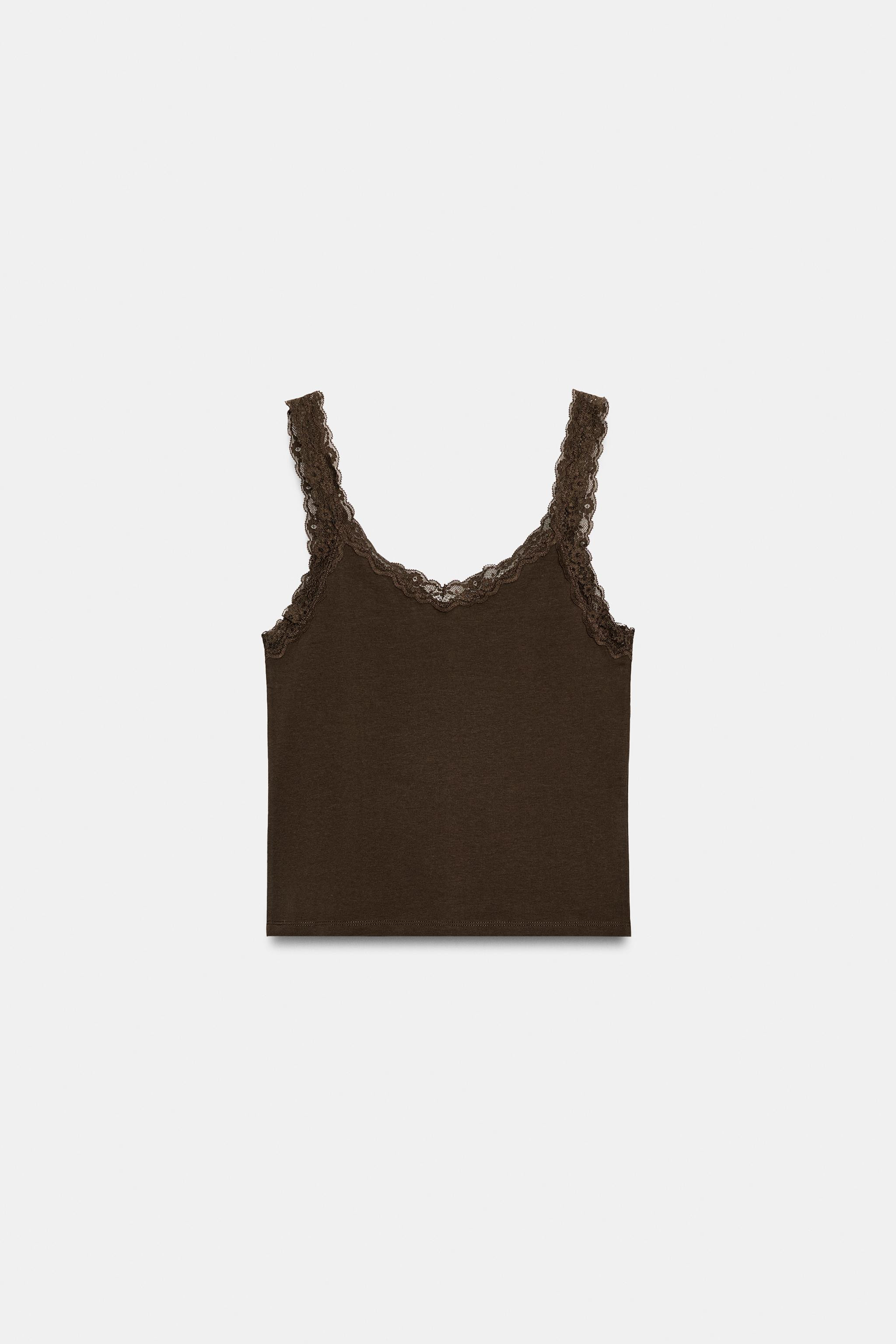 LACE STRAPPY TOP | Zara US