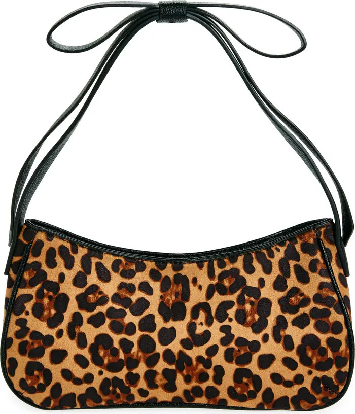 Mali + Lili Marissa Bow Leopard Recycled Vegan Leather Shoulder Bag | Nordstrom | Nordstrom