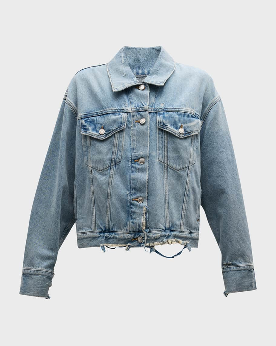 AGOLDE Martika Distressed Denim Jacket | Neiman Marcus