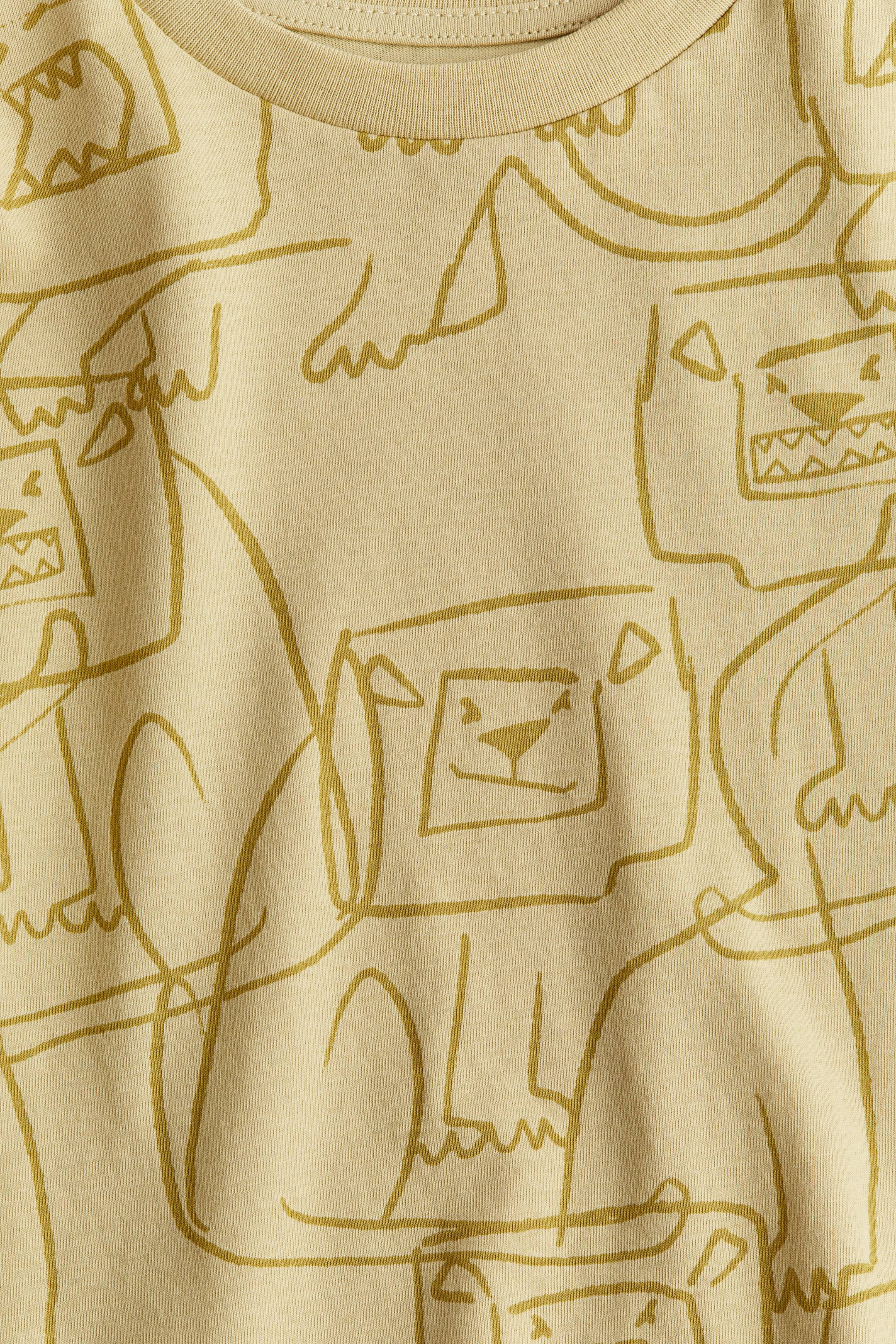 Printed T-shirt - Dusty yellow/lions - Kids | H&M US | H&M (US + CA)
