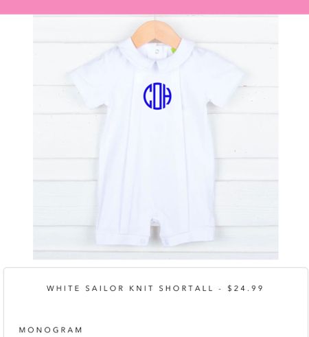 The most adorable baby boy shortall is on sale at Smocked Auctions! I always wait for their sales and find the best deals. This one is $14 and I paid an extra $10 to get the three letter monogram on it! 

#LTKbaby #LTKbump #LTKBacktoSchool