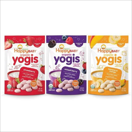 Happy Baby Organic Yogis Freeze-Dried Yogurt & Fruit Snacks, Variety Pack, 6 Count (2 of Each Flavor | Walmart (US)