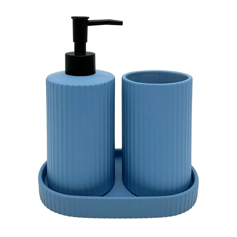 Mainstays By Becky G. & Alejandra 3-Piece Bath Accessory Set, Blue | Walmart (US)
