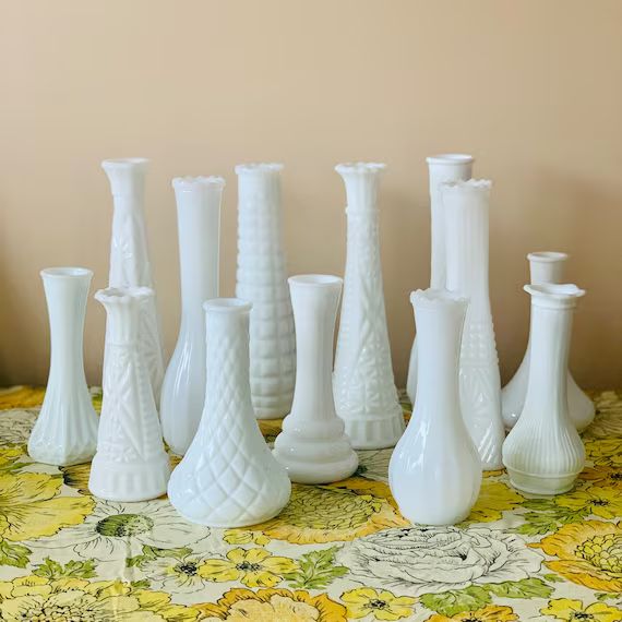 Mix Matched Vintage 1960s Milk Glass Bud Vase Sets | Etsy | Etsy (US)