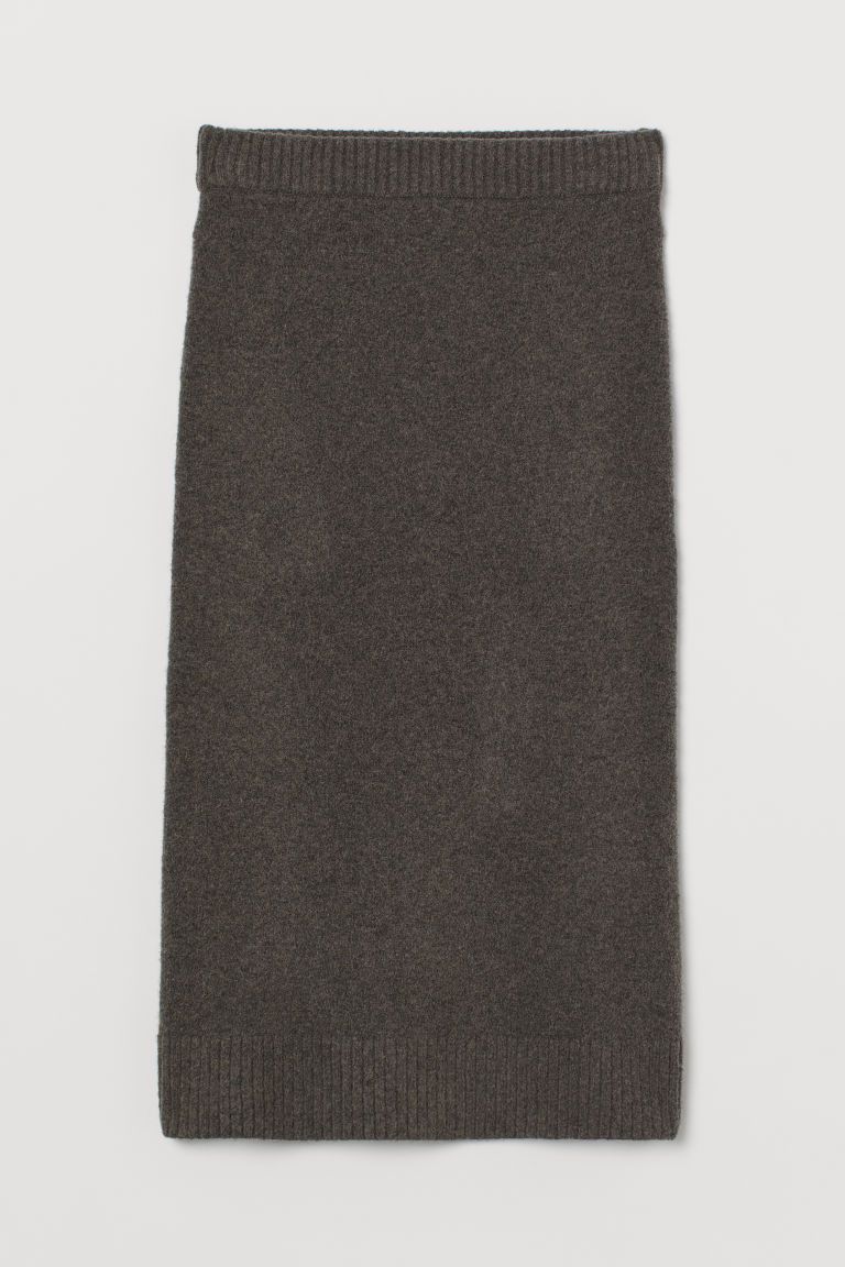 H & M - Fine-knit Pencil Skirt - Gray | H&M (US + CA)