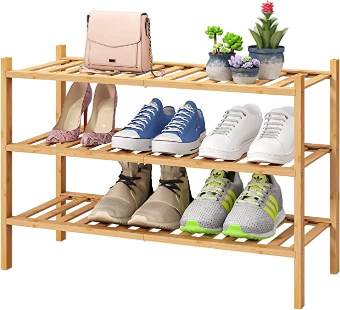 viewcare 3-Tier Free Standing Shoe Racks, Stackable | Beautiful | Natural | Functional | Sturdy, ... | Amazon (US)