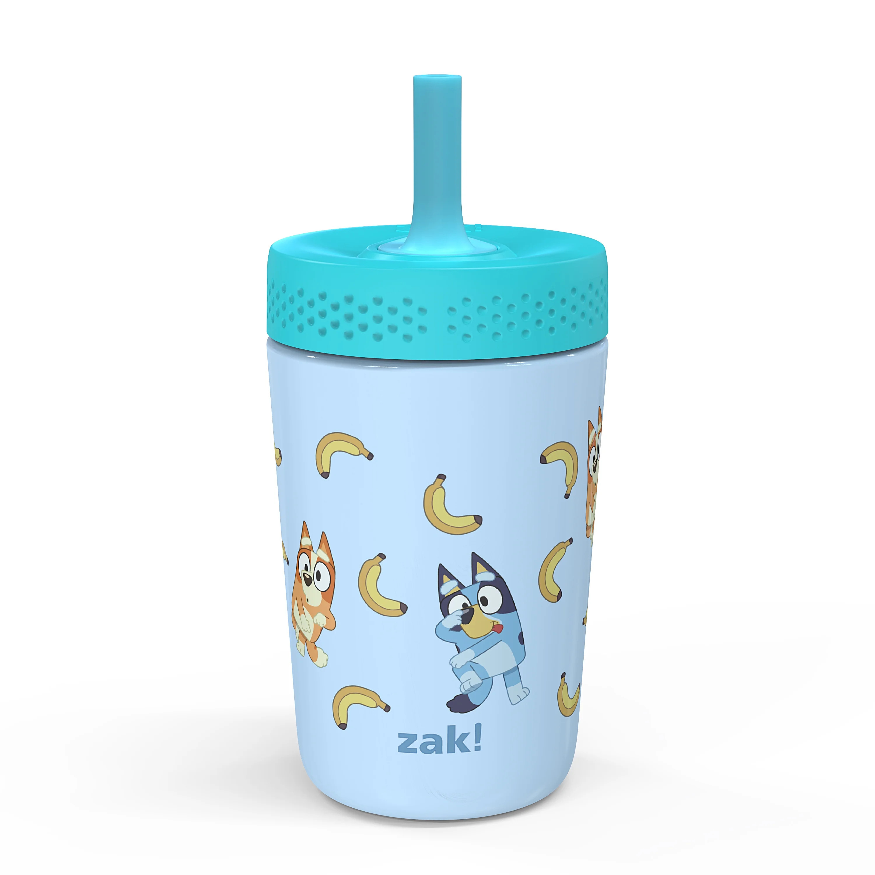Zak Designs 12oz Bluey Kids Straw Tumbler, Stainless Steel Vacuum Insulated Kincaid Tumbler with ... | Walmart (US)