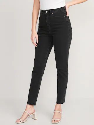 Higher High-Waisted OG Straight Cut-Off Black Ankle Jeans for Women | Old Navy (US)