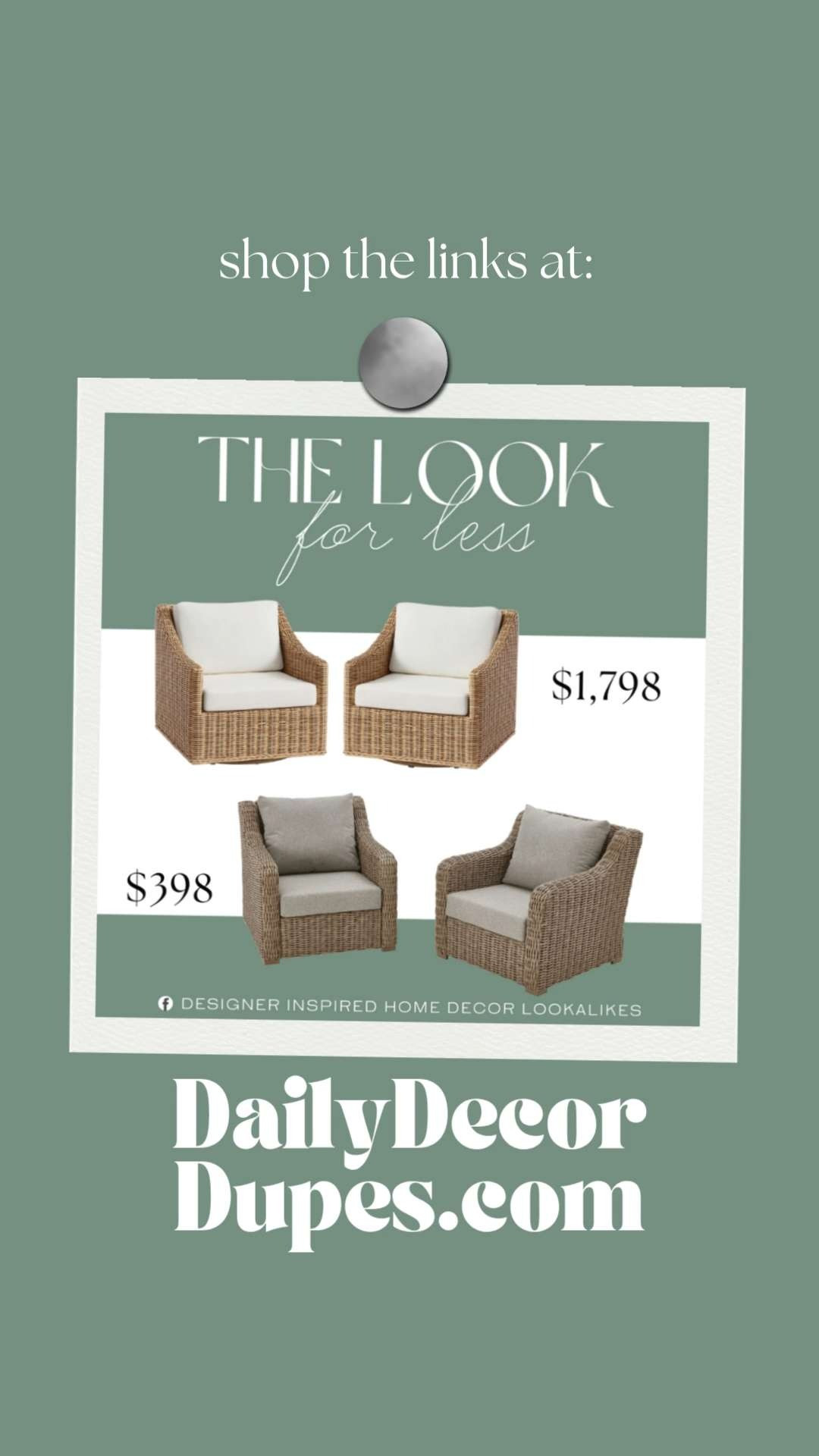 Inspired by Pottery Barn Swivel Outdoor Lounge Chair. Handwoven Rattan Swivel Chair. All-Weather Wicker Swivel Chair. Coastal Patio Furniture. Farmhouse Patio Chair. Affordable Outdoor Swivel Chair. 
   
Home more affordable option find copy cat similar look for less budget friendly affordable cheap cheaper beautiful pretty. Clearance sale coupon code discount code promo code luxury lookalike look a like Inspo inspiration inspired by idea ideas Love like these? I share multiple every day in my FB group.
#potterybarninspired #outdoorloungechair #outdoorchair #wickerchair #patiochair #outdoorliving #patioinspo #outdoorfurniture  

 #LTKHome