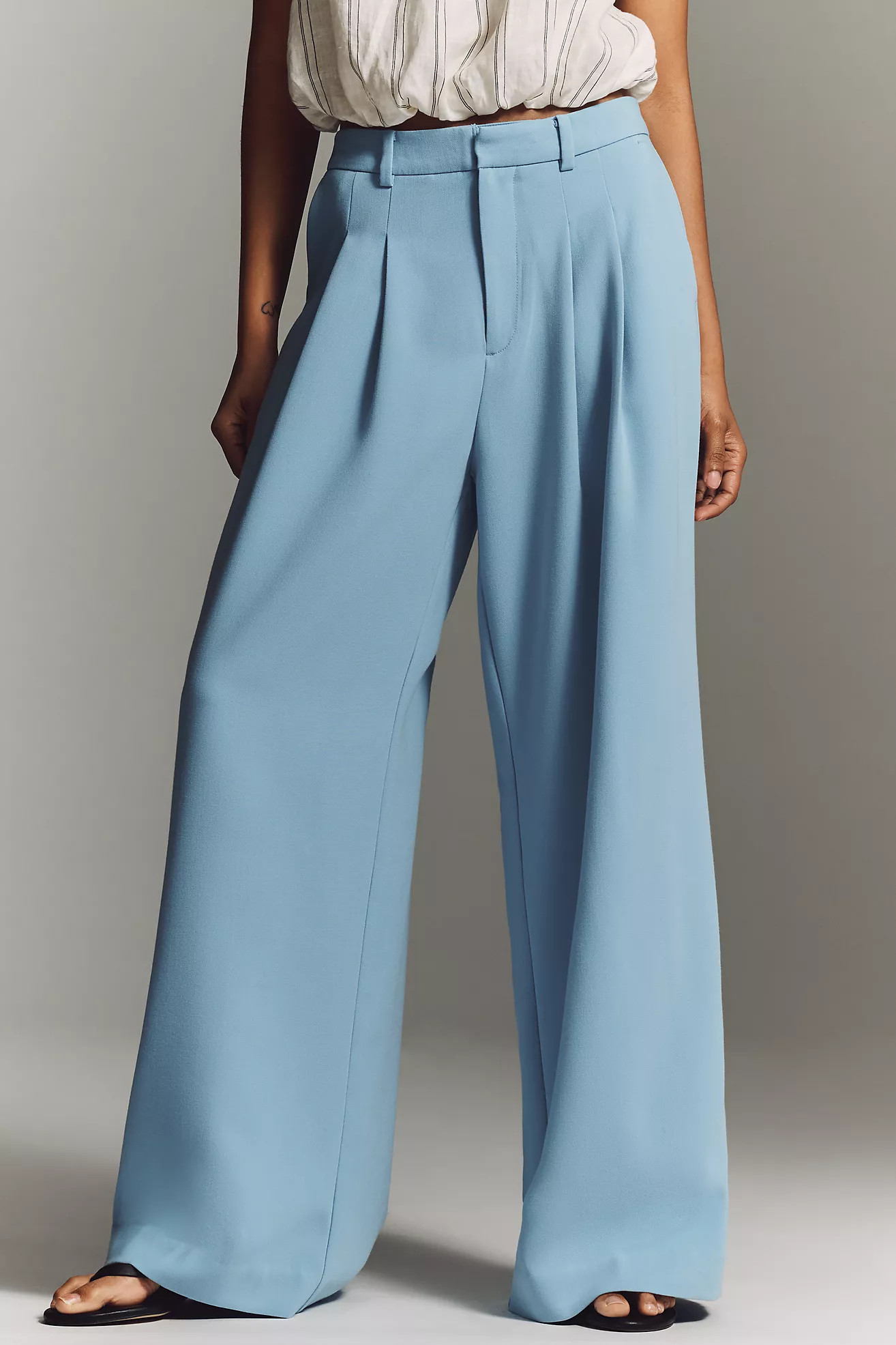 The Avery Wide-Leg Pleated Trousers by Maeve | Anthropologie (US)