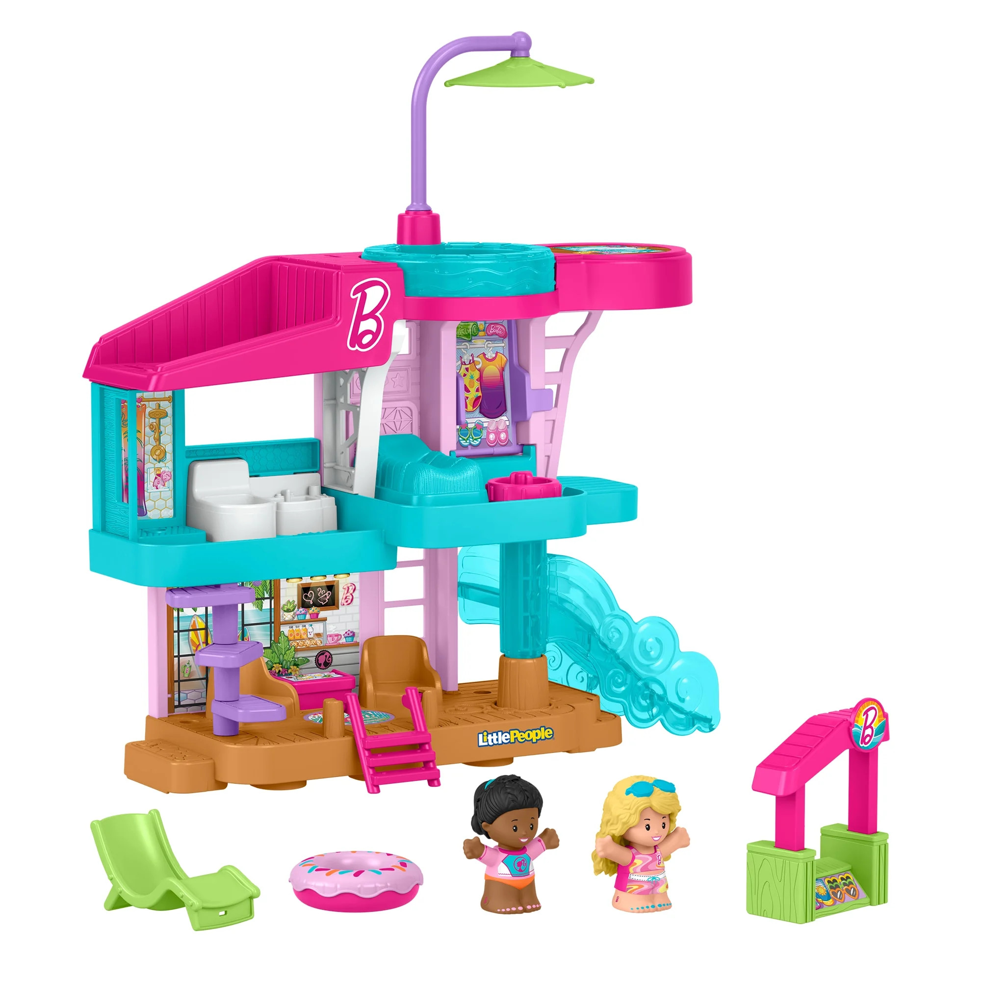 Fisher-Price Little People Barbie Beach House Toddler Playset with Figures & Accessories | Walmart (US)