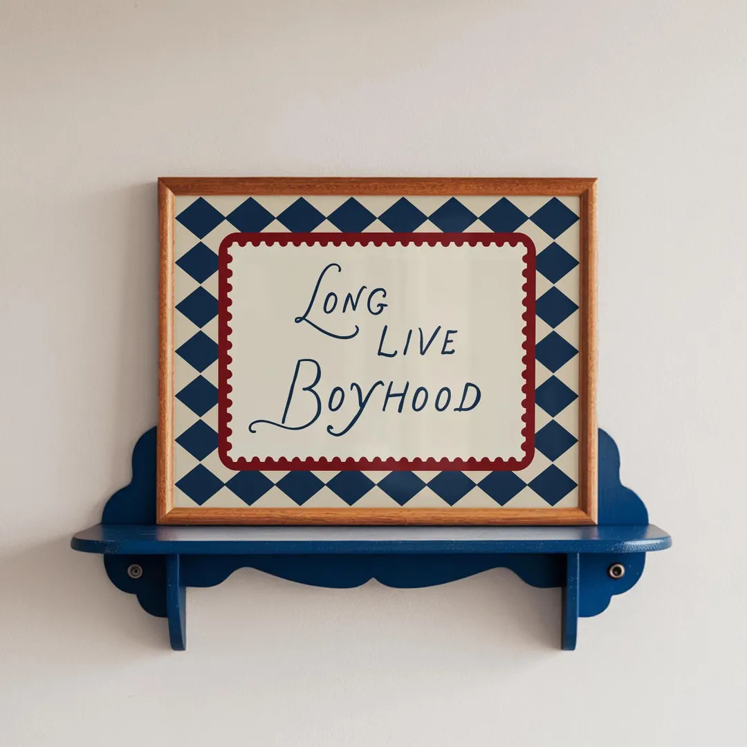 Long Live Boyhood Art Print, Boys Room Wall Art, Kids Playroom Decor, Vintage Nursery Print, Harl... | Etsy (US)