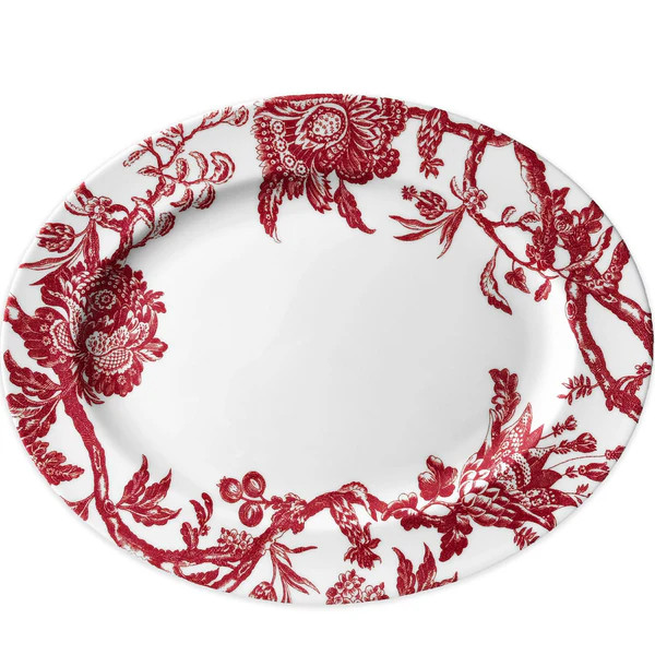 Arcadia Crimson Oval Rimmed Platter | Caskata