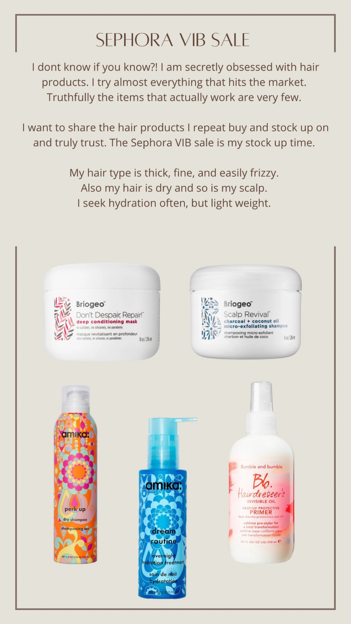 Sephora hair picks VIB sale 