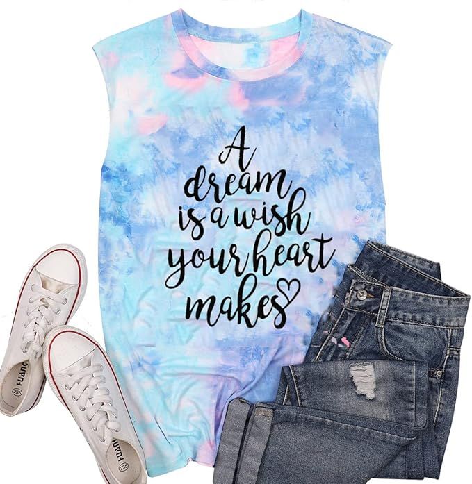 KORADIOR A Dream is A Wish Your Heart Makes Letter Print Tank Top Inspirational Sleeveless Gift T... | Amazon (US)