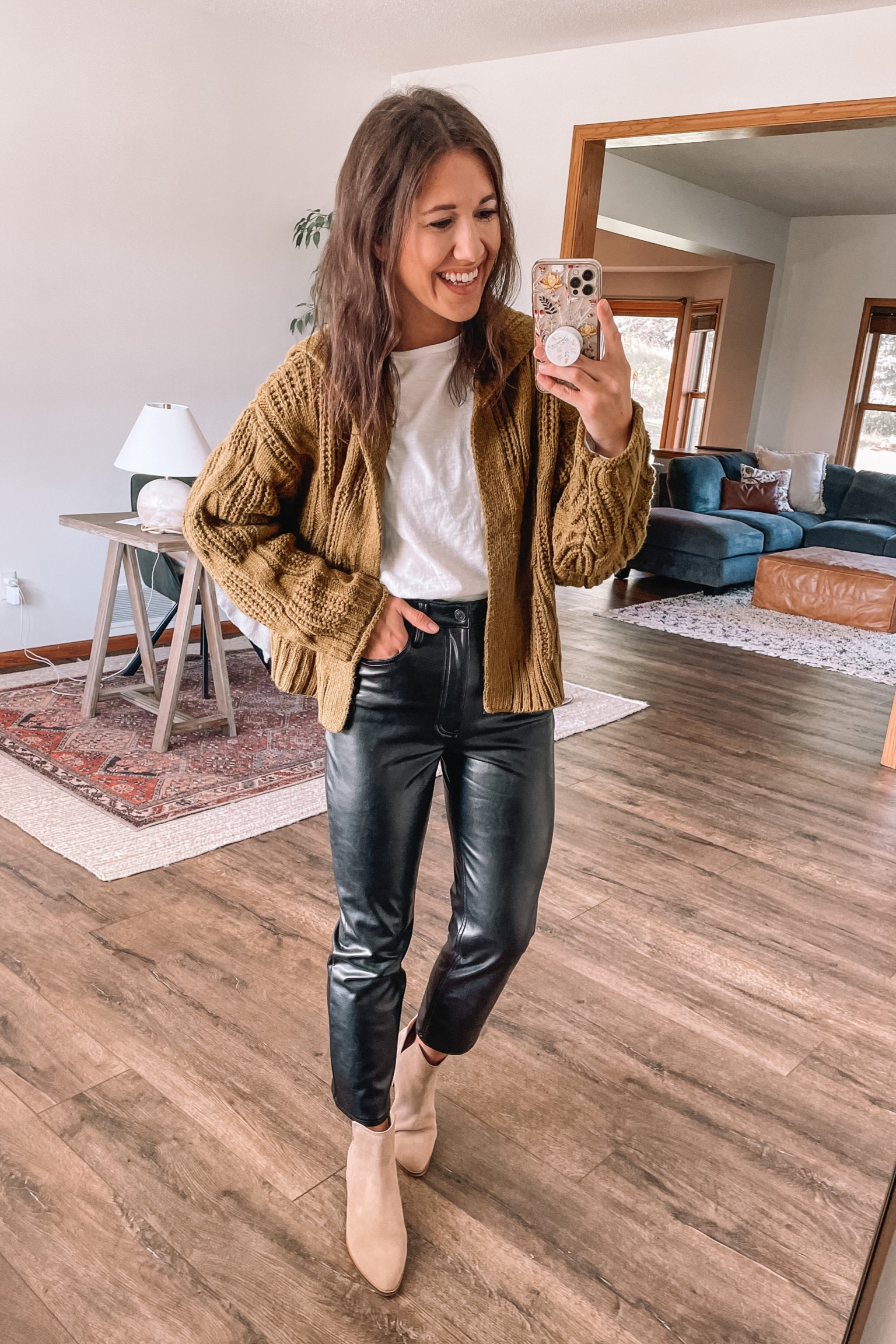 Target style chunky cardigan, small
Knit cardigan
Target finds 
Long sleeve top
Abercrombie faux leather pants
Abercrombie and Fitch
Fall outfits 
Fall outfit
Ankle boots
Fall boots
Fall booties
Ankle booties
Date night outfit 

#LTKsalealert #LTKSeasonal #LTKstyletip