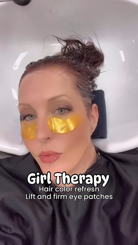GIRL THERAPY = do whatever the f%$k brings you happiness and makes you feel good! 

24 karat gold eye mask
Eye patches
Skincare 
Hair color refresh 

#LTKOver40 #LTKBeauty #LTKVideo