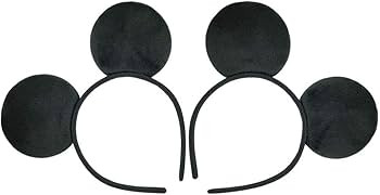 CHuangQi 20pcs Mouse Ears Headband, Solid Black | Amazon (US)