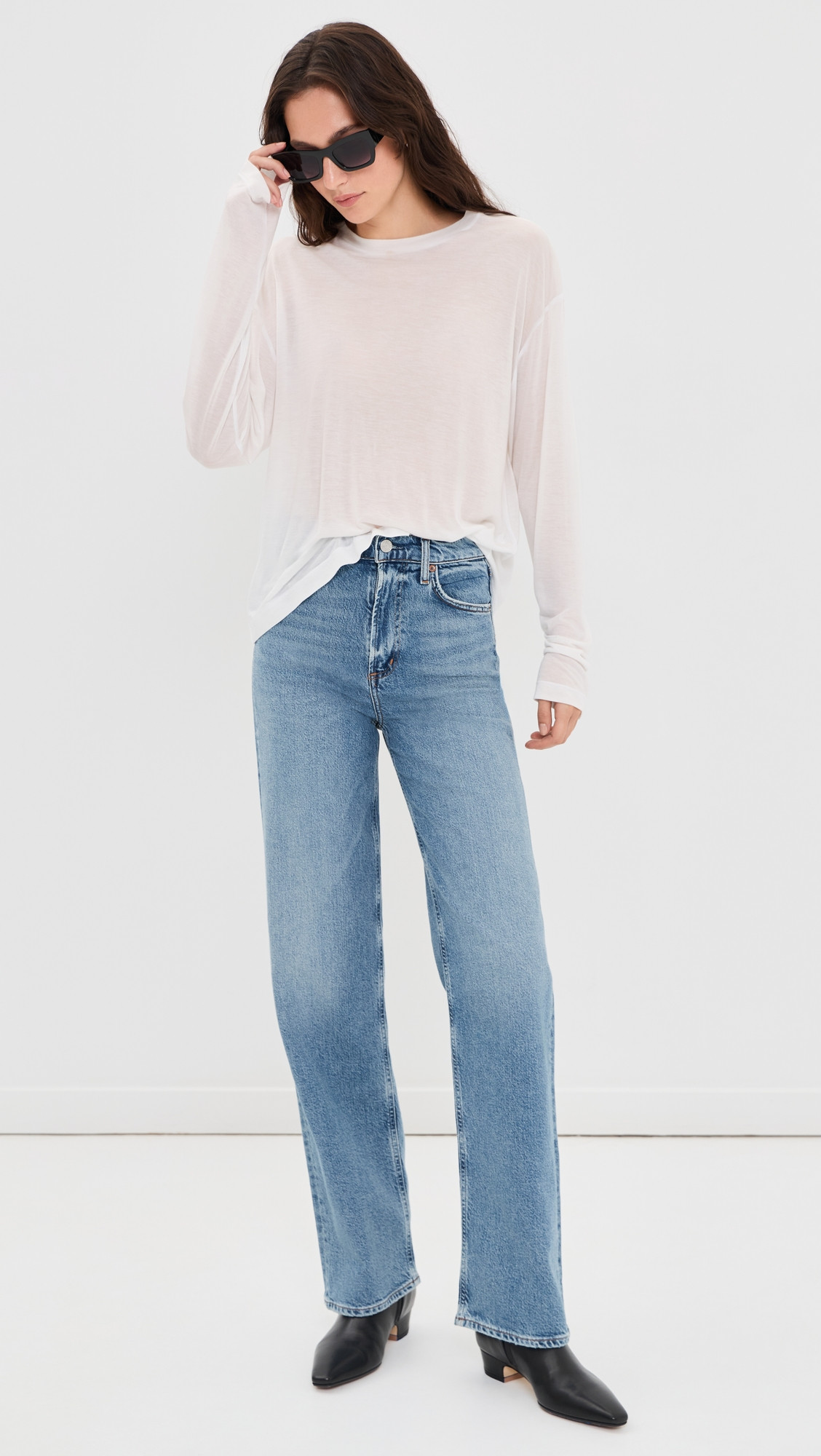 AGOLDE High Rise Wide Leg Ren Jeans Measure 27 | Shopbop