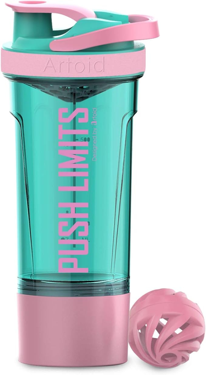 Artoid Mode Inspirational Fitness Workout Sports Protein Shaker Bottle 24-Ounce, Dual Mixing Tech... | Amazon (US)