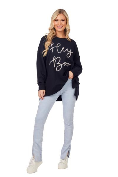 Hey Boo Sparkle Sweatshirt | Mud Pie