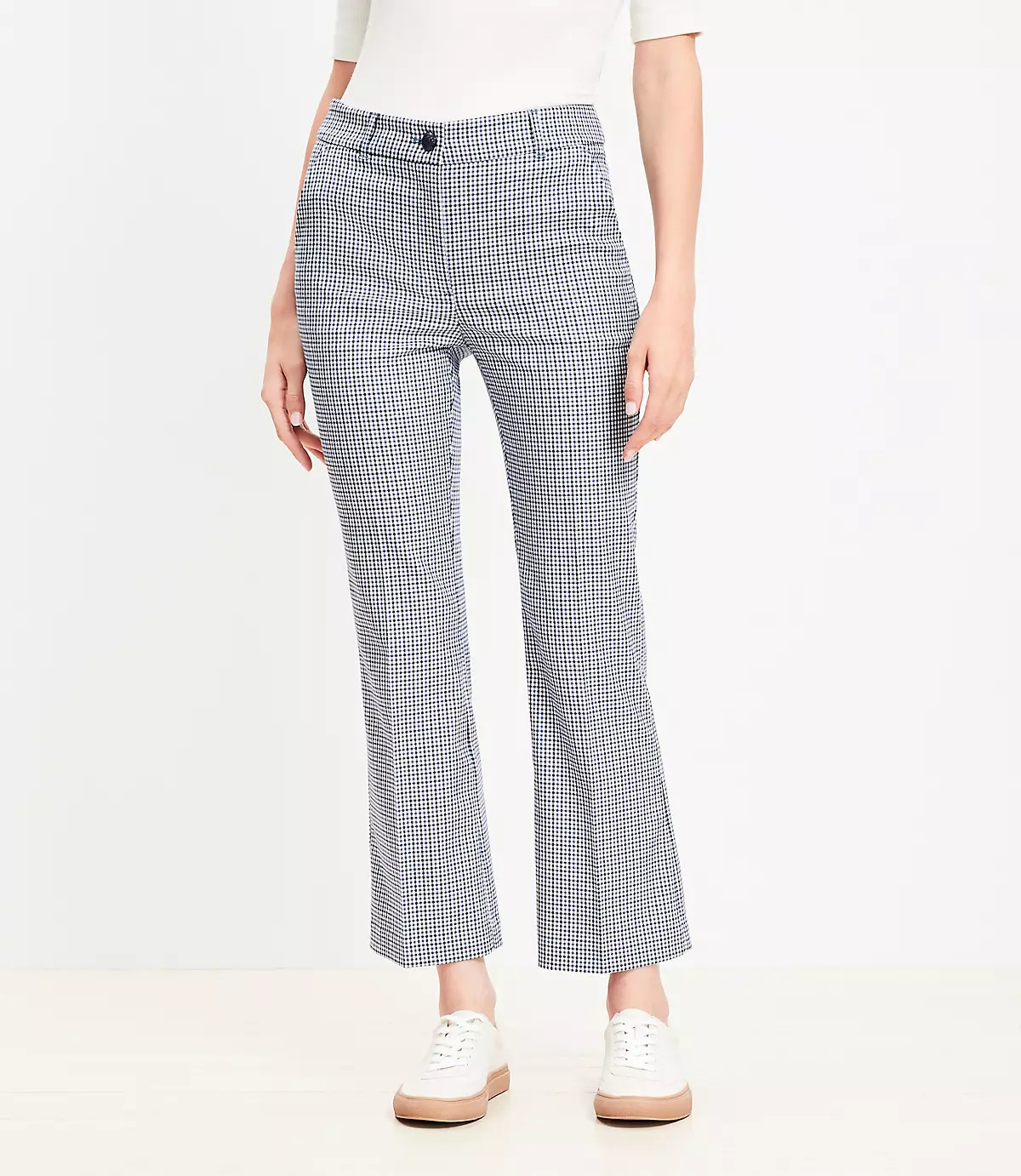Sutton Ankle Flare Pants in Houndstooth | LOFT