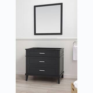 Home Decorators Collection Woodfall 35.20 in. W x 21.60 in. D Vanity Cabinet Only in Dark Charcoa... | The Home Depot