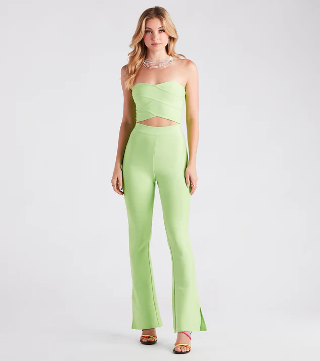 Look At Me Wow Bandage Flare Pants | Windsor Stores