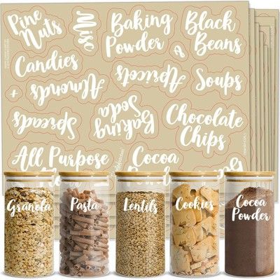 Talented Kitchen 135 Pack White Cursive Pantry Labels, Kitchen Food Storage Label Stickers for Co... | Target