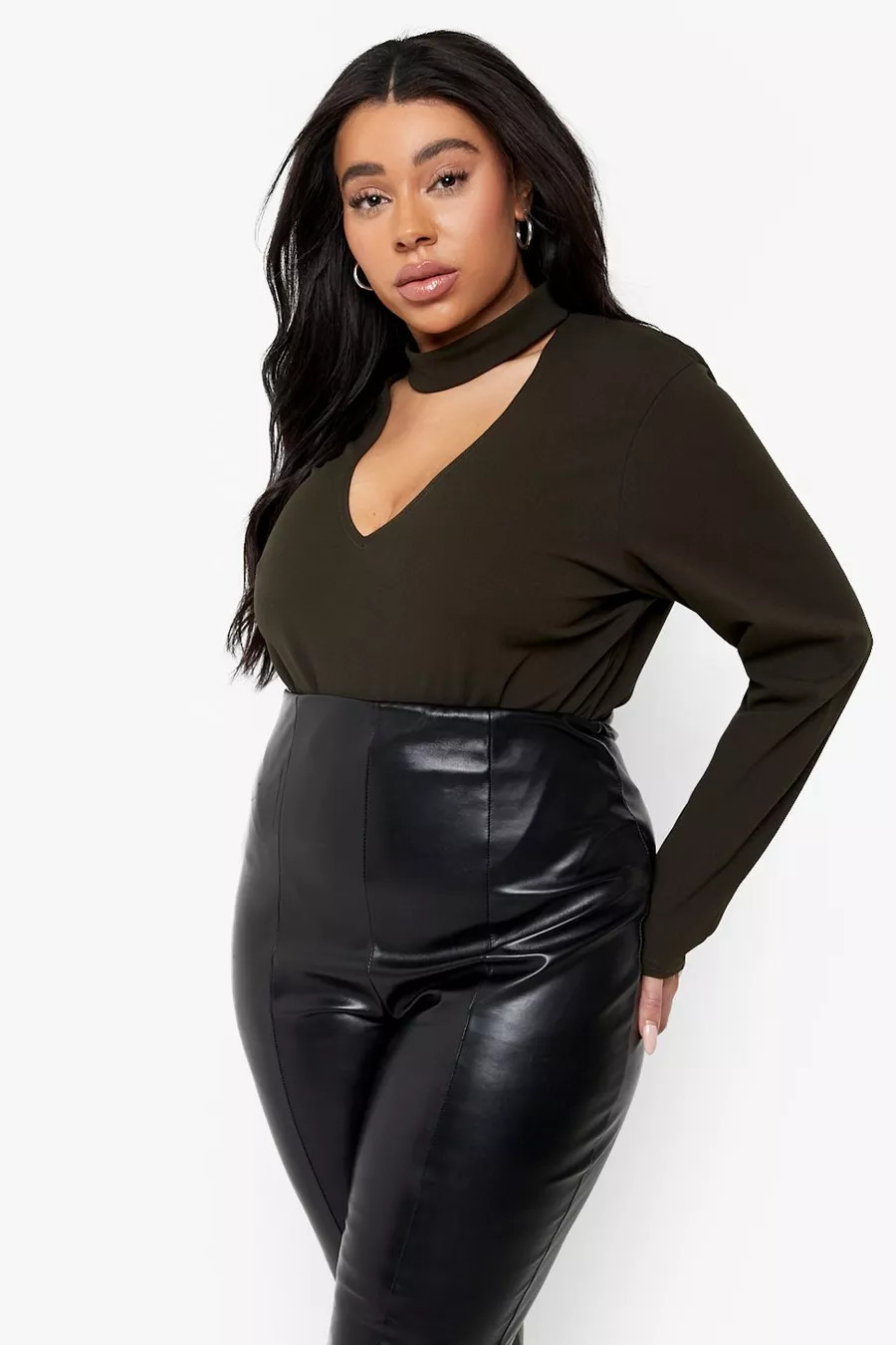 Plus Choker Cutout Bodysuit | Boohoo.com (US & CA)