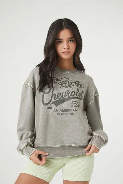 Fleece Chevrolet Graphic Pullover | Forever 21