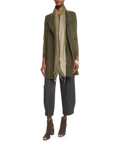 Hand-Loomed Ikat Wool Scarf, Caper | Neiman Marcus