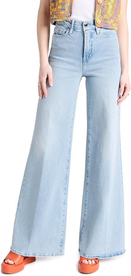 Good American Women's Good Waist Palazzo Jeans | Amazon (US)
