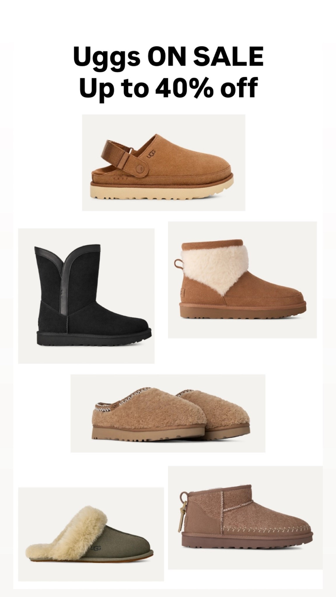 Cute Uggs on SALE up to 40% off! 

#LTKFindsUnder100 #LTKSaleAlert #LTKGiftGuide