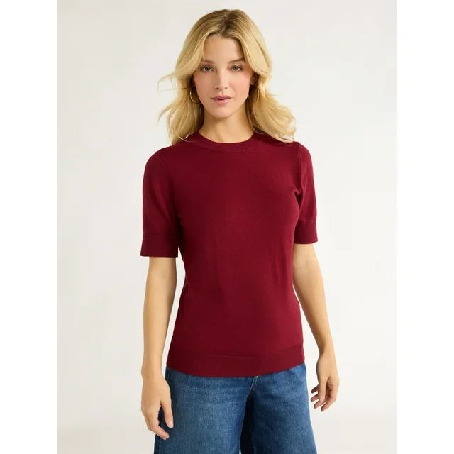 Free Assembly Women's Shrunken Sweater Tee, Sizes XS-XXL | Walmart (US)