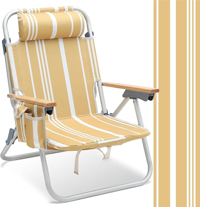 Sekey Aluminum Beach Chair for Adults with 5-Position Classic Lay Flat, Lightweight Folding Backp... | Amazon (US)