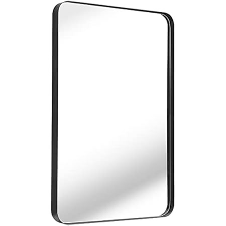 Harmati Black Bathroom Mirror for Wall - 20 X 30 Inch Rectangle Vanity Mirror Metal Framed, Modern S | Amazon (US)
