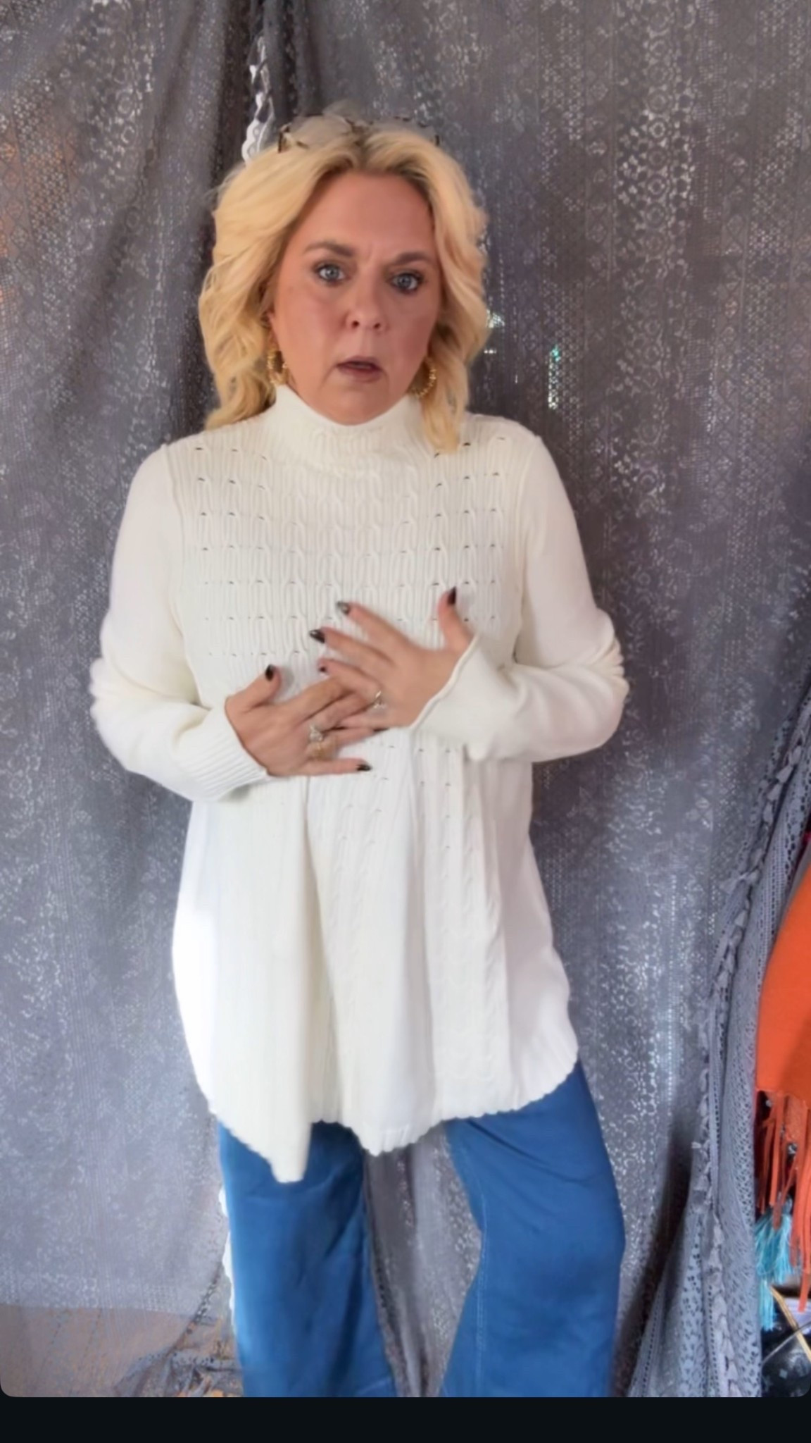 anthro sweater & jeans