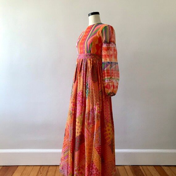 Quilt patchwork print maxi dress | Etsy (US)