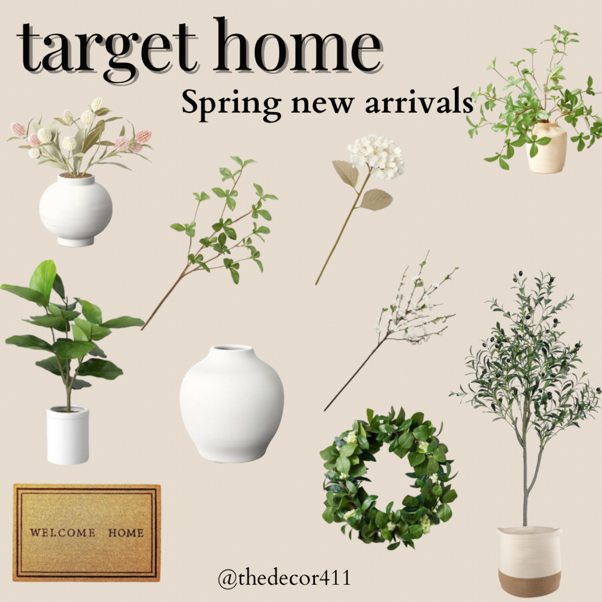 Target spring home new arrivals 
Target new arrivals - home decor 
Target faux florals - faux stems - faux greenery - front porch welcome mat - vases -  threshold - studio McGee - furniture - faux plants - faux trees - spring florals 

#LTKFind #LTKSeasonal #LTKhome