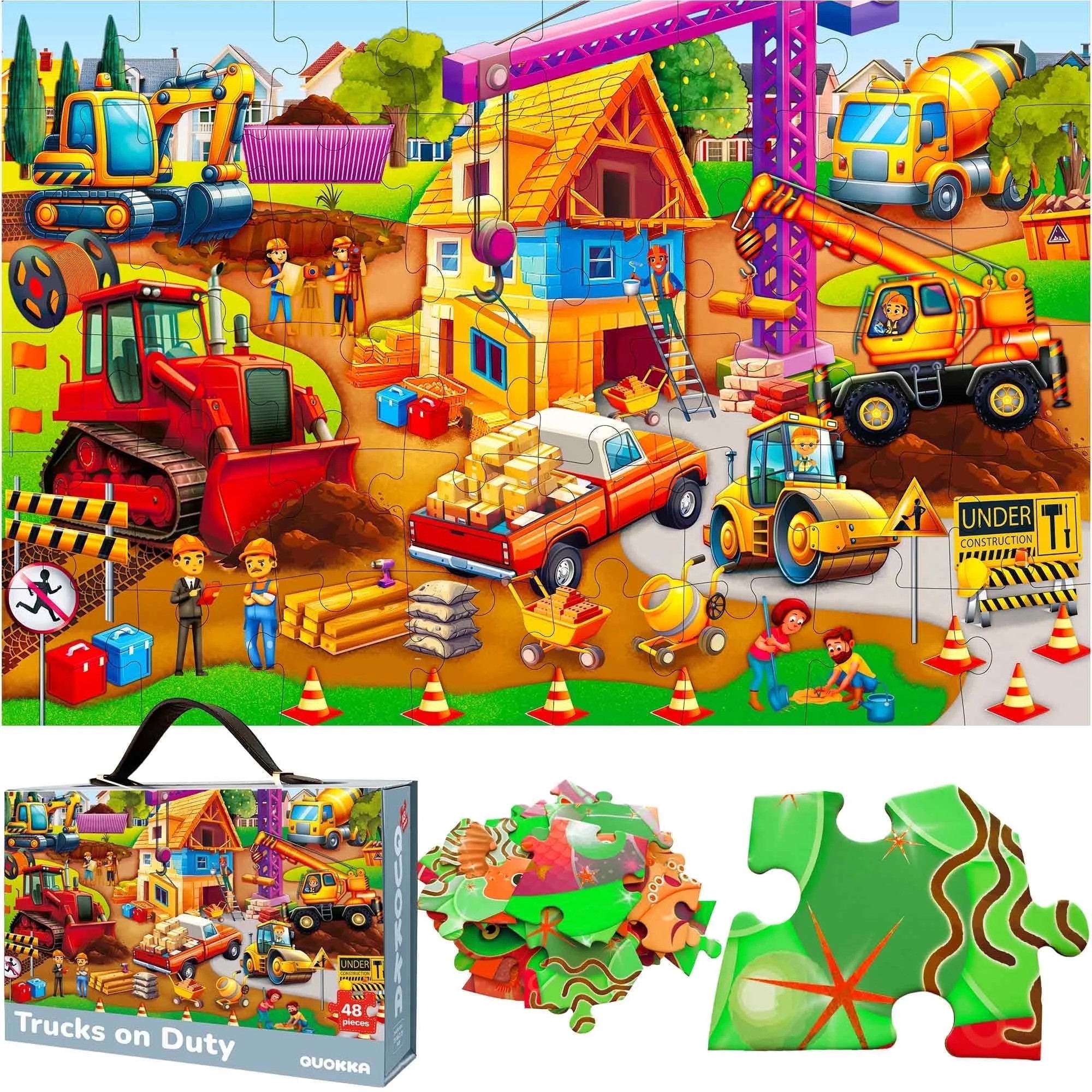 Quokka Jigsaw Puzzles for Kids 3 6 - 48 Piece Construction Giant Floor Kids Puzzles Ages 6 8 Gift... | Walmart (US)