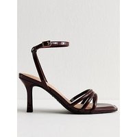 New Look Dark Burgundy Strappy Stiletto Heel Sandals | Very (UK)