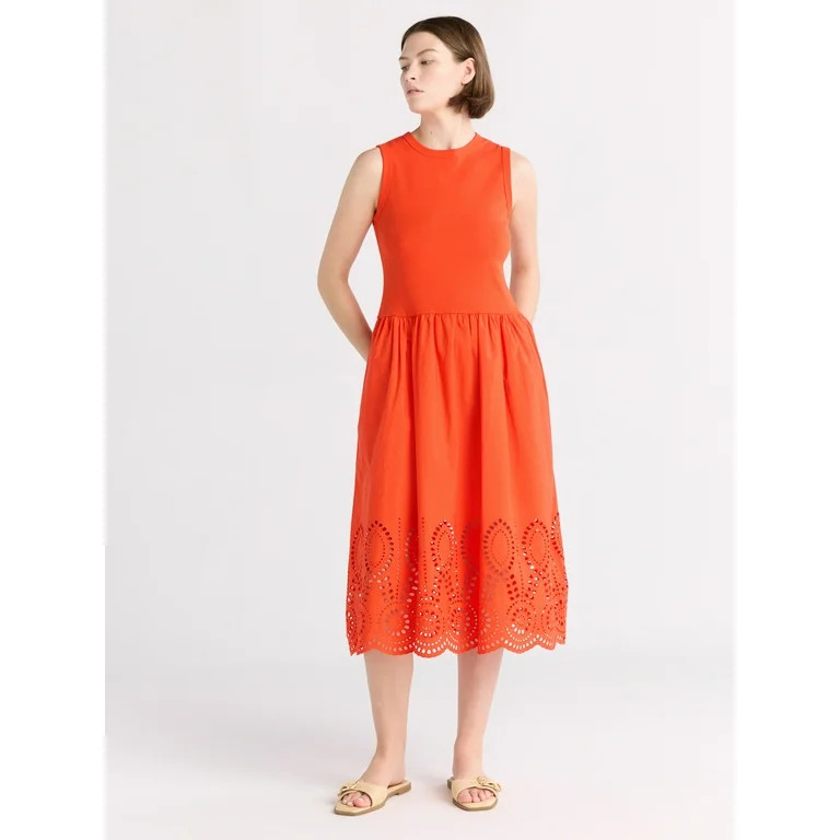Free Assembly Women's and Women's Plus Sleeveless Mixy Midi Dress, Sizes XS-4X | Walmart (US)