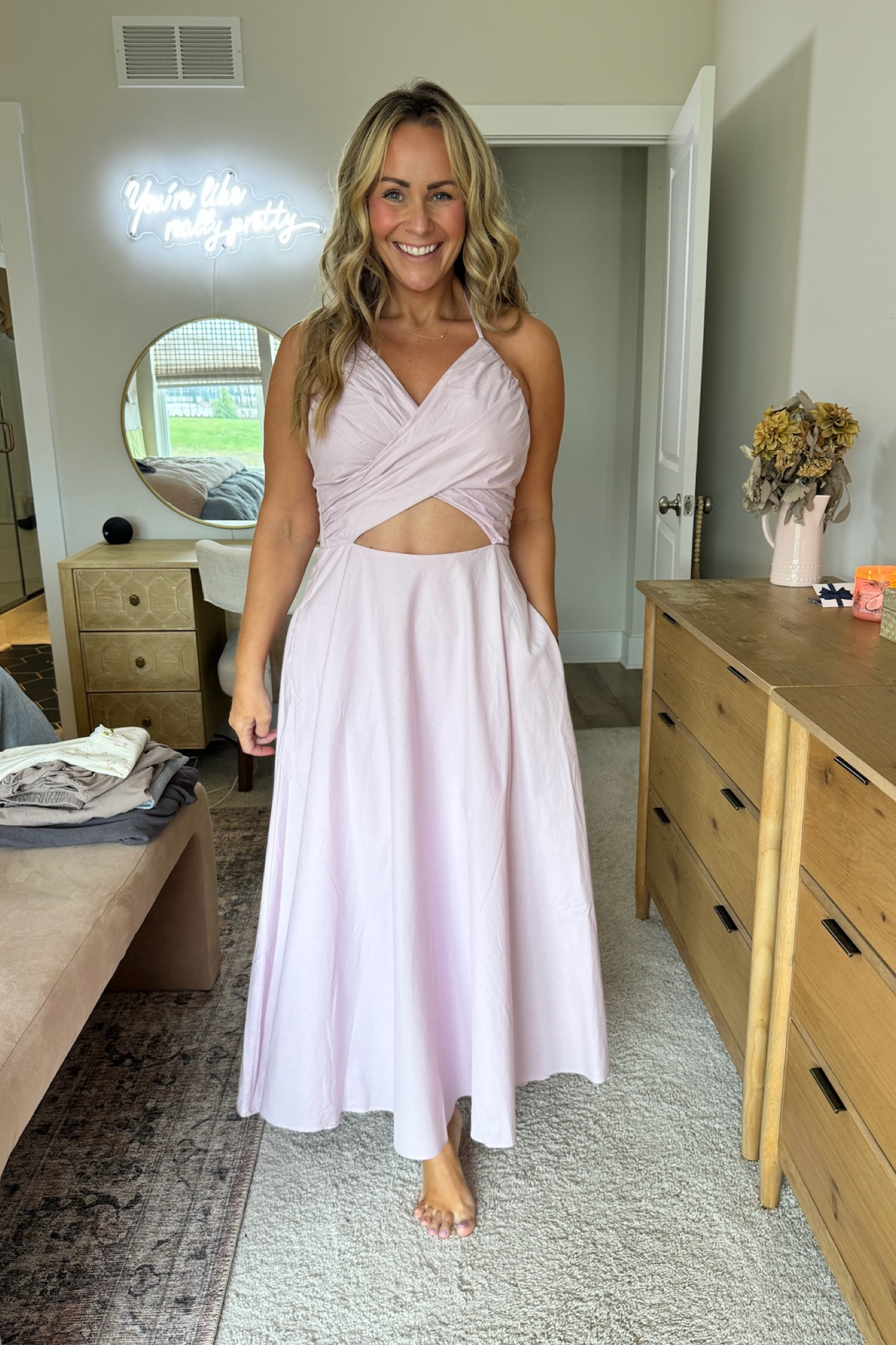 Dinner date? Vacation? This dress is PERFECT! 

I’m wearing a Medium in this crossover midi dress from Abercrombie. It’s light, flowy and just so good! 

#LTKstyletip #LTKsalealert #LTKfindsunder100