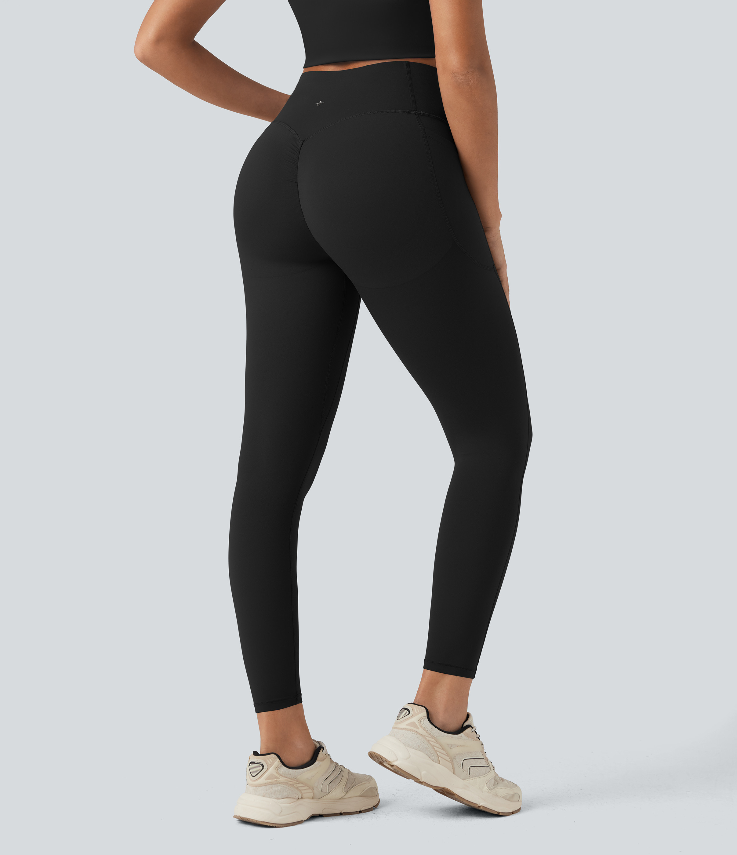 Halara Halara UltraSculpt™ SoCinched High Waisted Scrunch Butt Lifting Tummy Control Training Leggings with Pockets - Black - XS(7/8) | HALARA