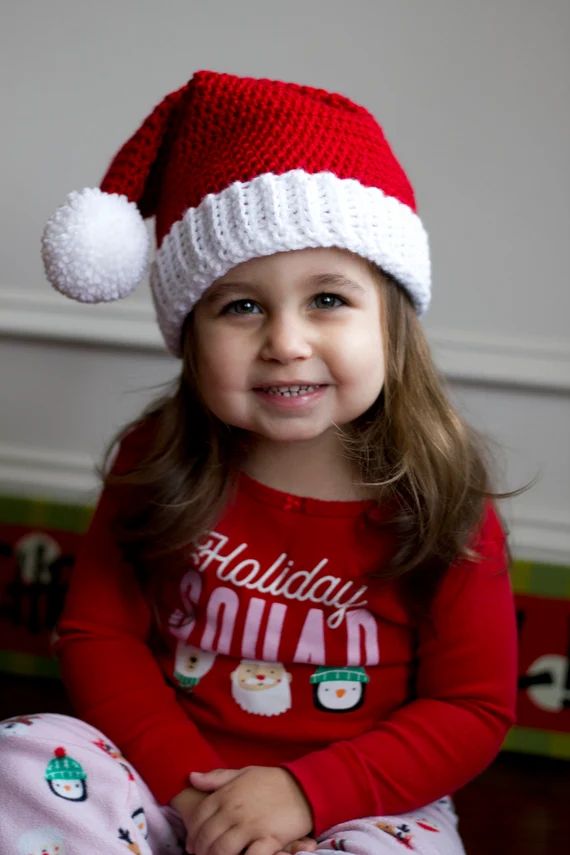 READY TO SHIP Crochet Baby Santa Hat Newborn Red Christmas | Etsy | Etsy (US)