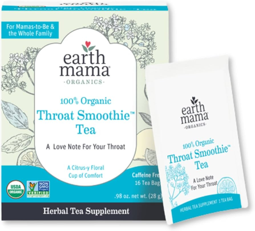 Earth Mama Organic Throat Smoothie Tea with Elderflower for Immune Support | Formulated with NO L... | Amazon (US)