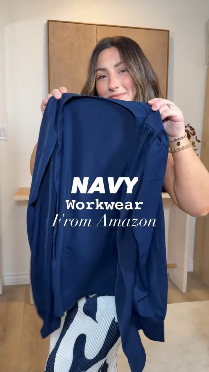 Navy workwear from Amazon! 
Petite friendly work outfits!! 

Outfit 1:
Button down blouse size small
white tank size small
skirt size medium (could've done a small!)

Outfit 2:
blazer size small color khaki
tank size small color taffy
pants size small short

Outfit 3:
2 piece set size small

heels run tts


Amazon finds, affordable fashion 


#LTKVideo #LTKSaleAlert #LTKWorkwear