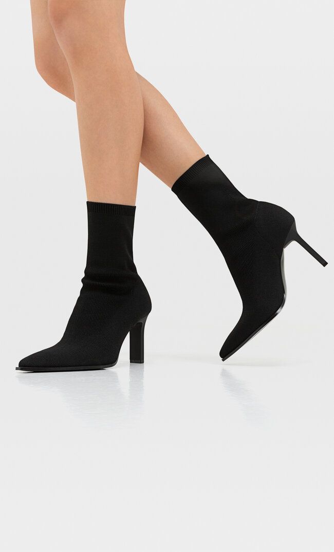 Stretch fabric ankle boots with stiletto heel | Stradivarius (UK)