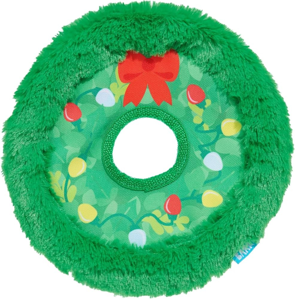 Barkbox Get Lit Wreath Dog Toy – Holiday Fetch & Fling Disc with T-Shirt Rope, Crazy Crinkle & ... | Amazon (US)